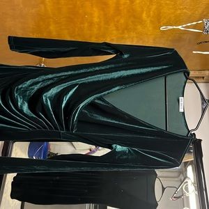 High low dark green dress